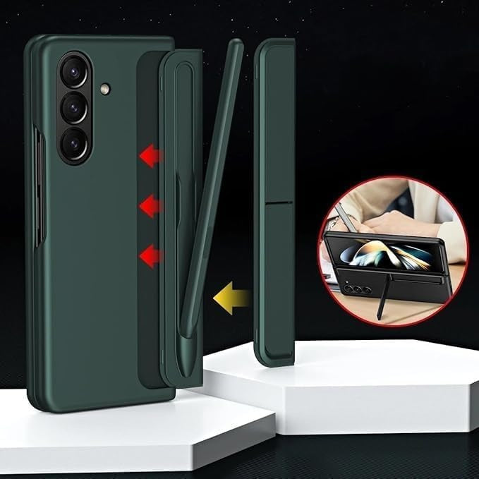 Samsung Galaxy Z Fold7 Hard PC S Pen Back cover with Removable Kickstand - Green
