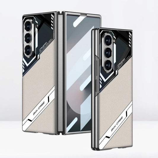 Samsung Galaxy Z Fold 6 G.K.K Electroplated Shockproof Case Sports Car Design with in-Built Front Glass - Black / Titanium