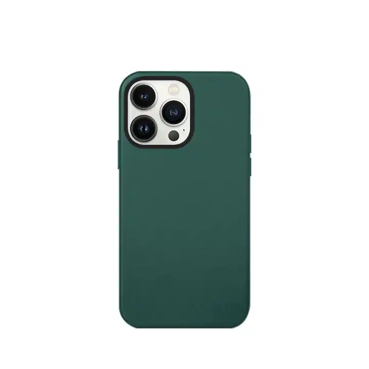 K-doo iPhone 15 Pro Leather Case Back Cover- Green