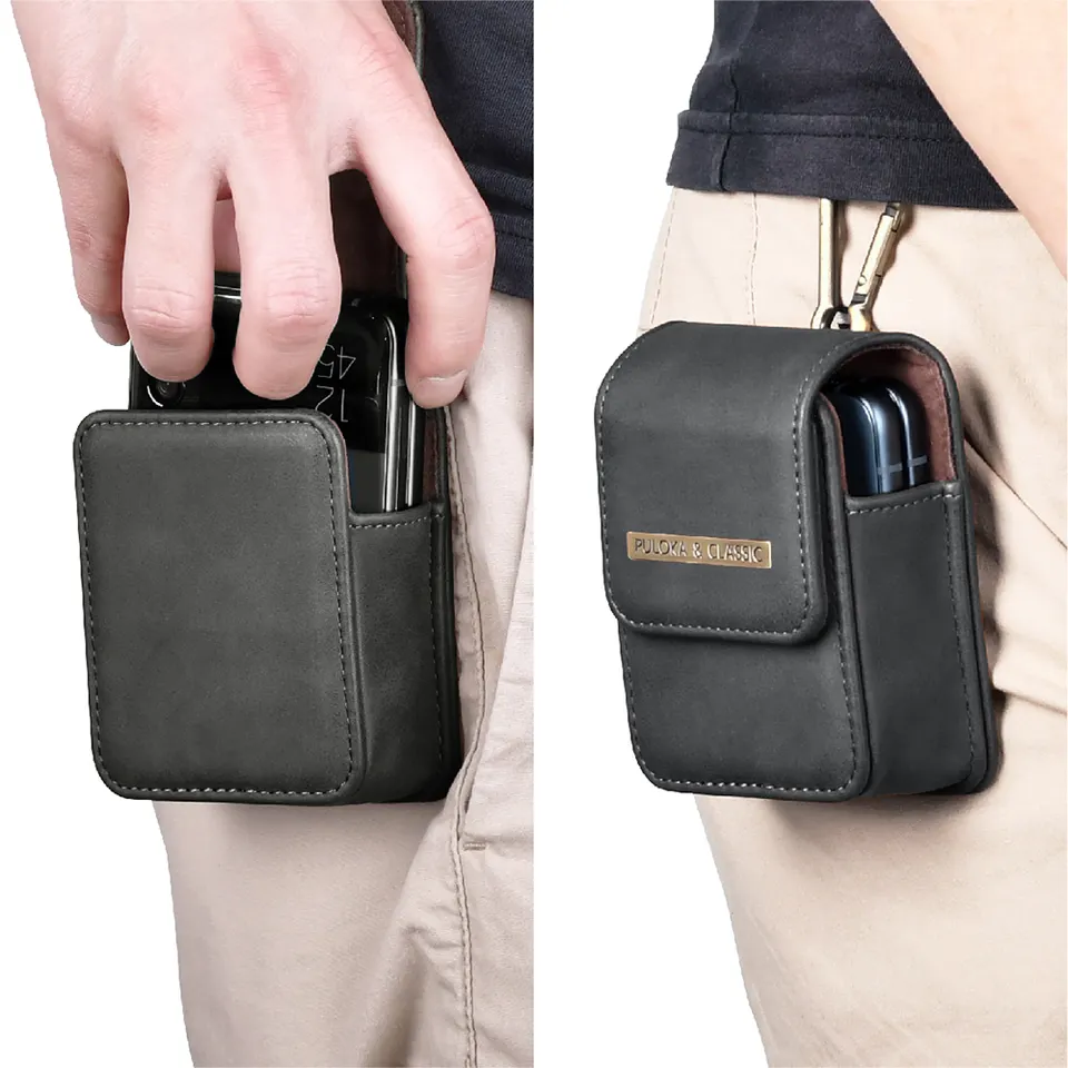 PULOKA Luxury PU Leather Mobile Phones Holster Bag Case Samsung Galaxy Flip Series