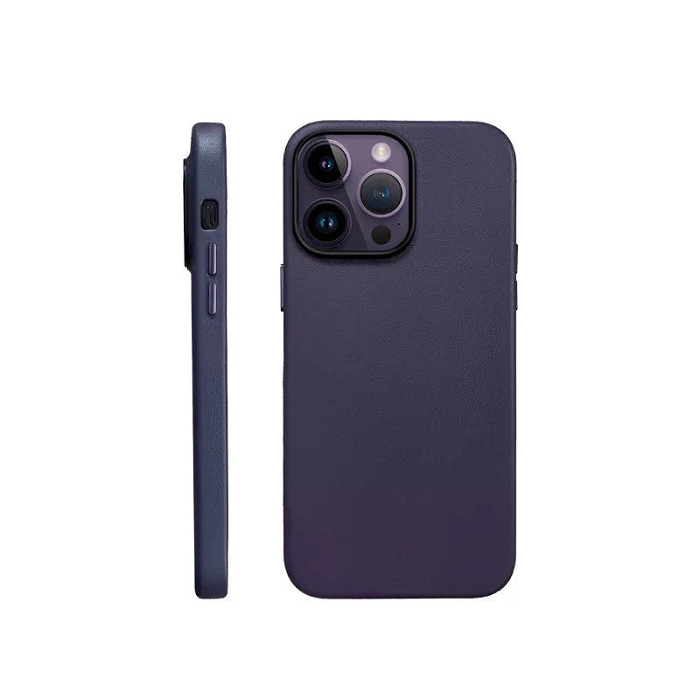 K-doo iPhone 15 Leather Case Back Cover- Purple