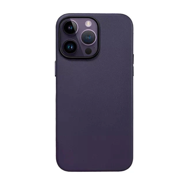 iPhone 14 Pro K-doo Noble Collection Classic Series Genuine Leather Case - Purple