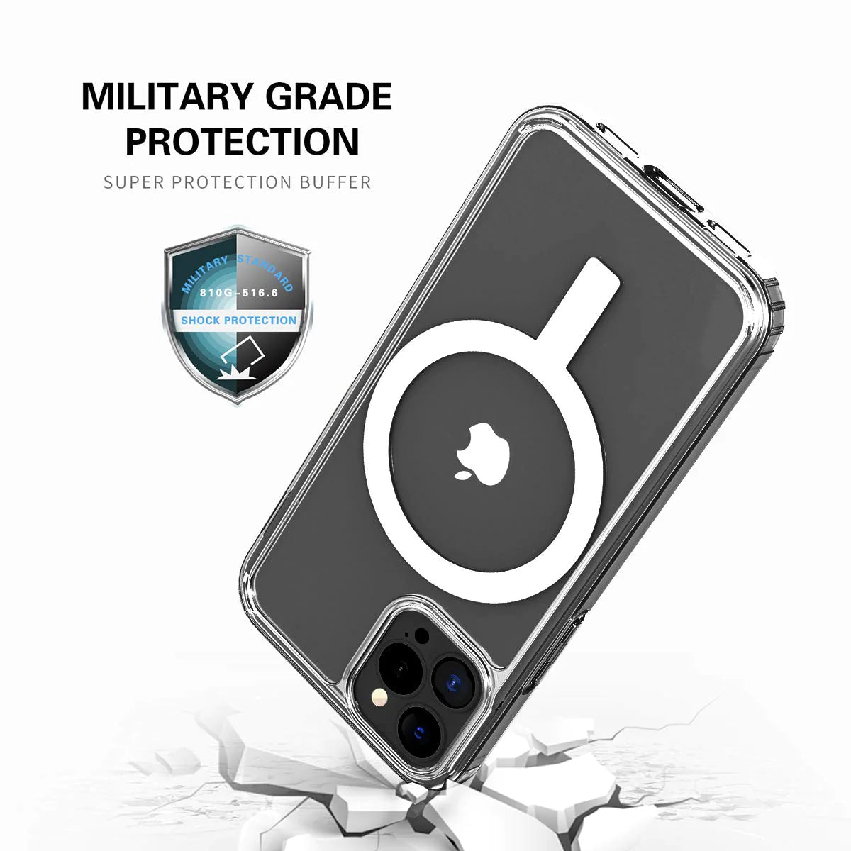 iPhone 11 Ultra Hybrid Magnetic Protective Clear Case - Transparent