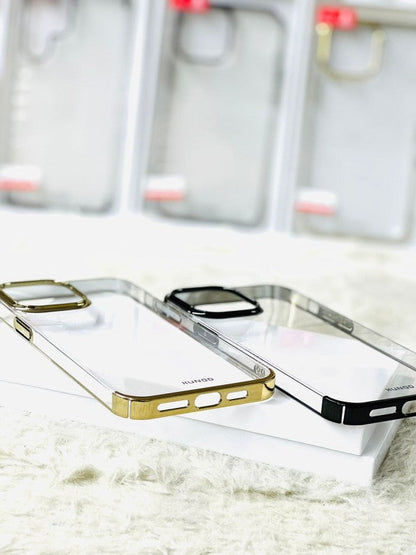 iPhone 15 XUNDD Jazz 2 Series Luxurious Electroplated Shockproof Clear Case-Gold