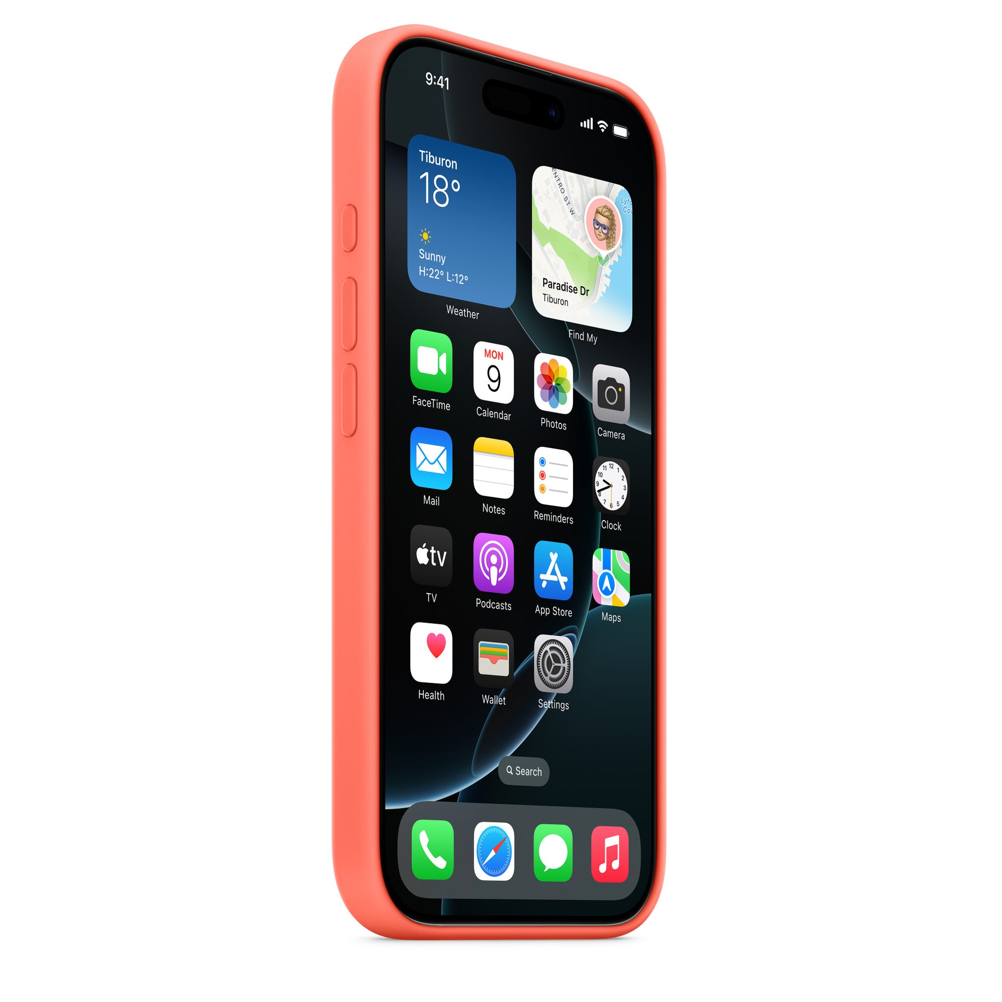 iPhone 16 Pro Silicon Magsafe Case with Camera Control Button & IC Working Animation) - Tangerine