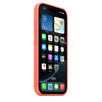 iPhone 16 Pro Silicon Magsafe Case with Camera Control Button & IC Working Animation) - Tangerine