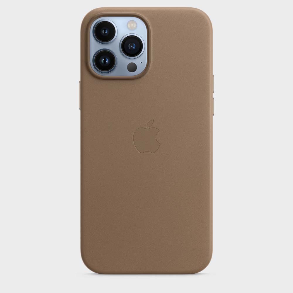 Copy of iPhone 15 Leather Magsafe Case with IC Working - Titanium