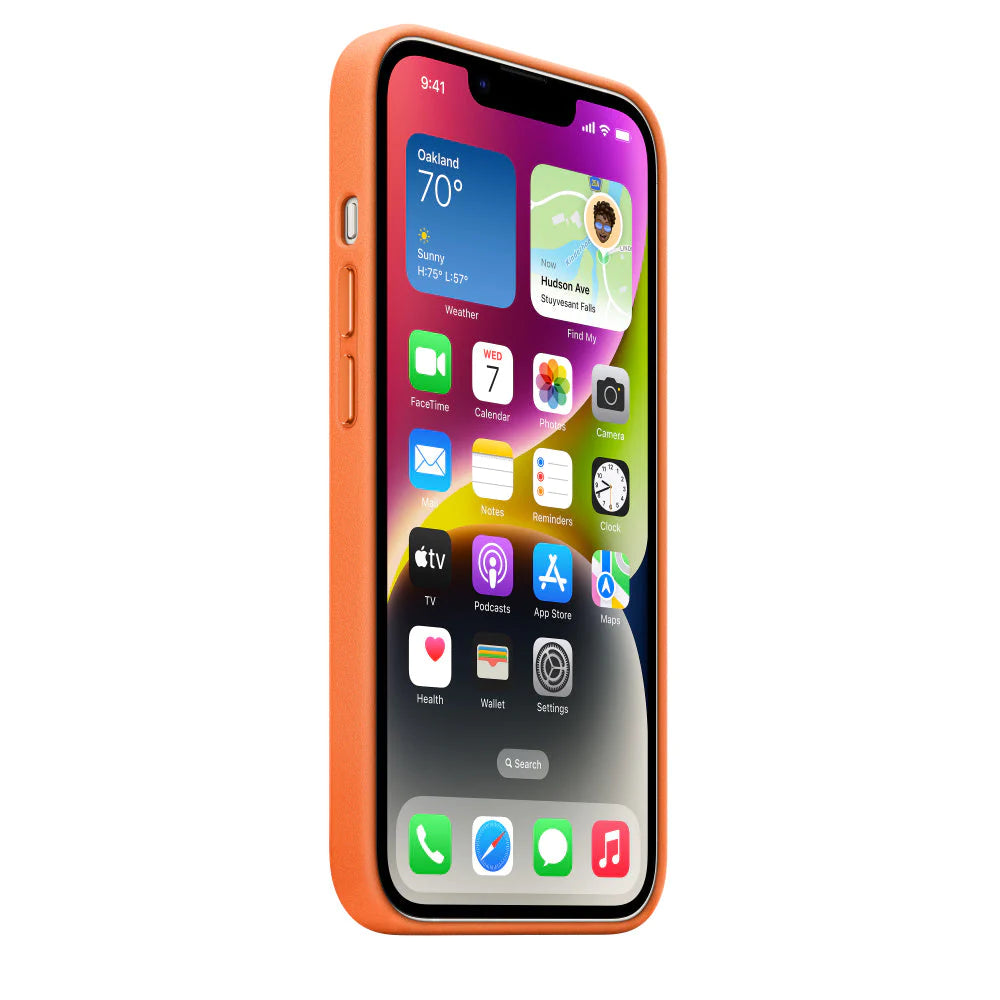 iPhone 14 Leather Case-Orange