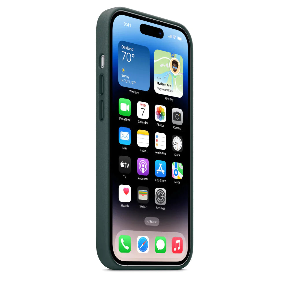 iPhone 15 Pro Leather Case - Dark Green