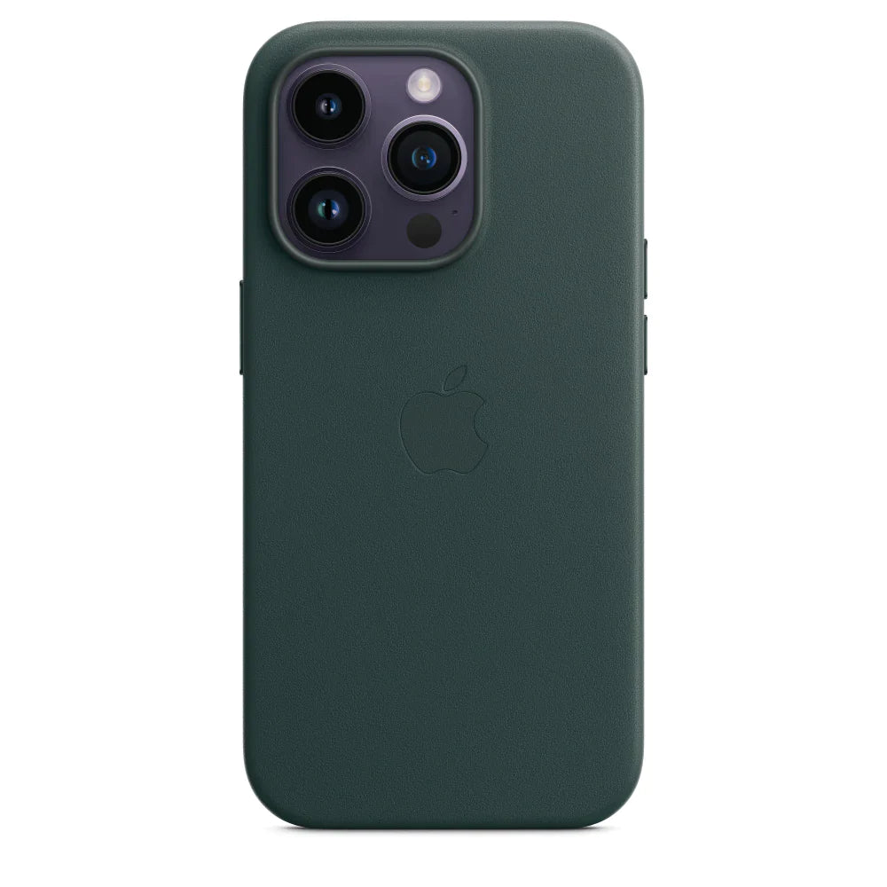 iPhone 15 Leather Case - Dark Green