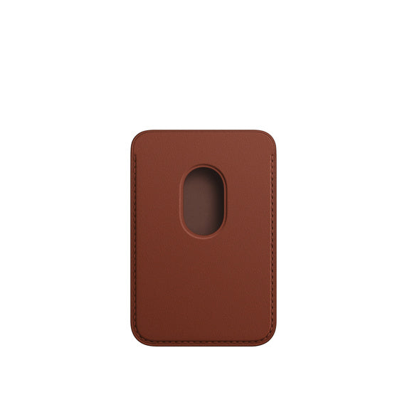 iPhone 15 Pro Faux Leather Wallet Magsafe With Logo- Umber