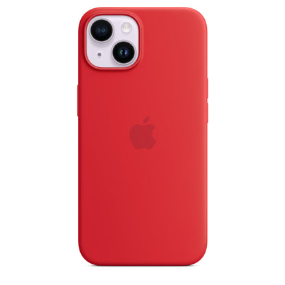 iPhone 14 Original Liquid Silicon Case With Magsafe IC Working (Animation) - Red