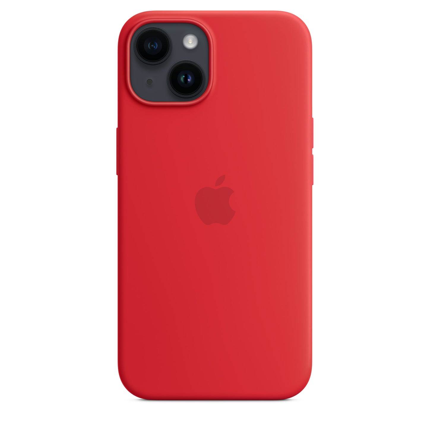iPhone 14 Original Liquid Silicon Case With Magsafe IC Working (Animation) - Red