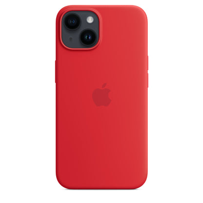 iPhone 14 Original Liquid Silicon Case With Magsafe IC Working (Animation) - Red