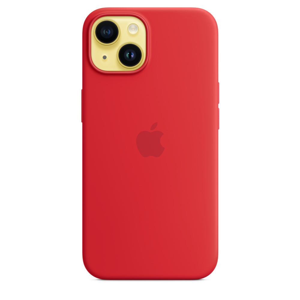 iPhone 15 Original Silicone Case With IC Working- Red