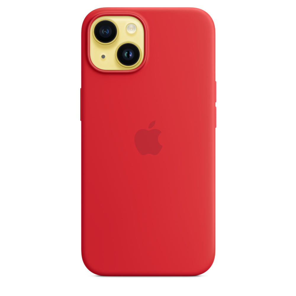 iPhone 15 Plus Original Silicone Case With IC Working - Red