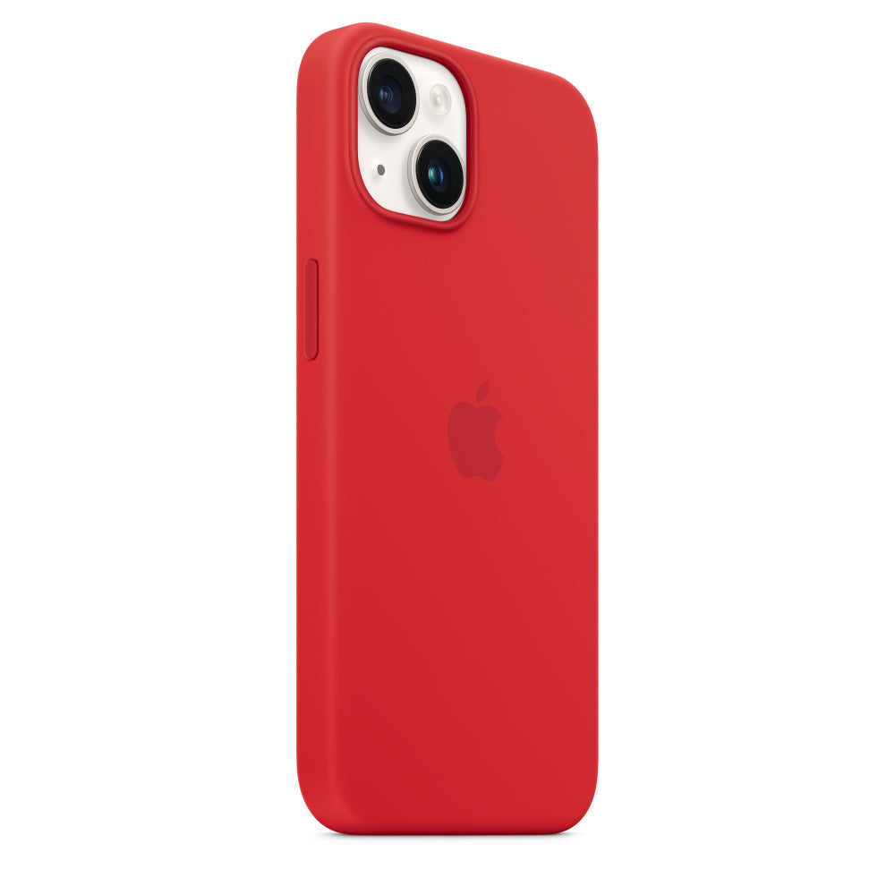 iPhone 15 Original Silicone Case With IC Working- Red