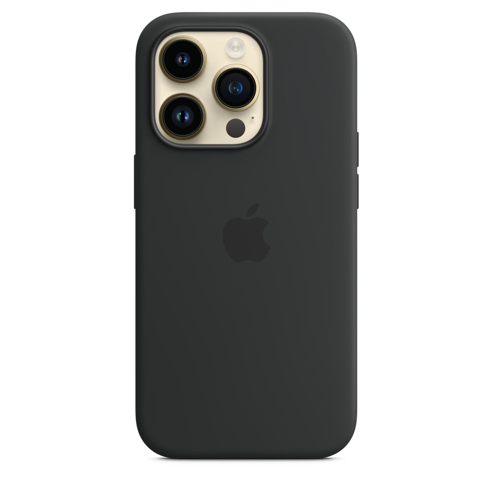 iPhone 14 Original Liquid Silicon Case With Magsafe IC Working (Animation) - Mid Night Black
