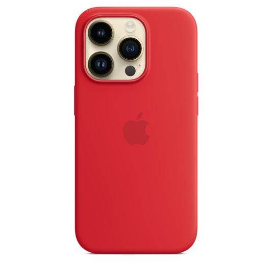 iPhone 14 Original Liquid Silicon Case With Magsafe IC Working (Animation) - Red