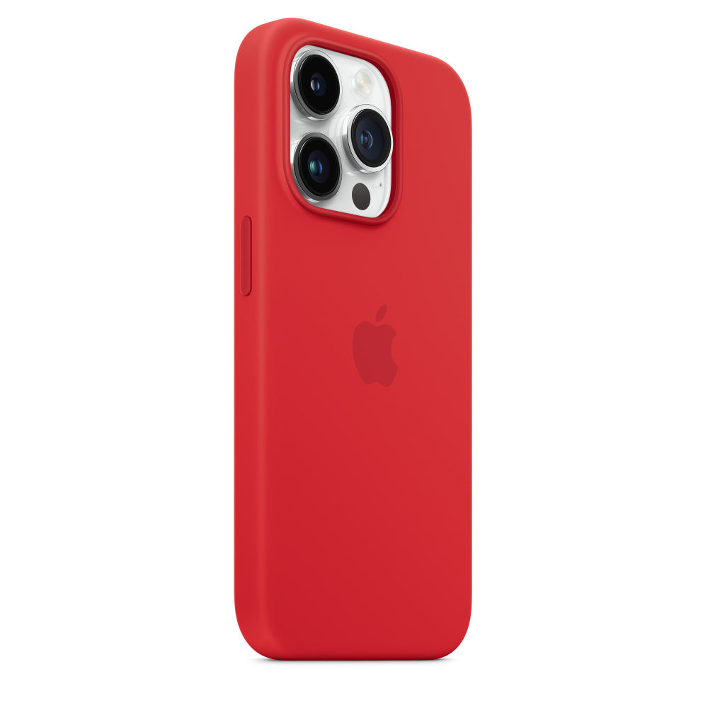iPhone 14 Original Liquid Silicon Case With Magsafe IC Working (Animation) - Red