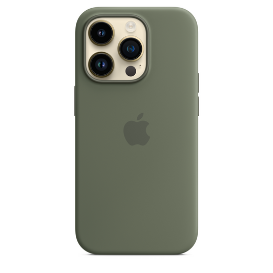iPhone 14 Original Liquid Silicon Case With Magsafe IC Working (Animation) - Green