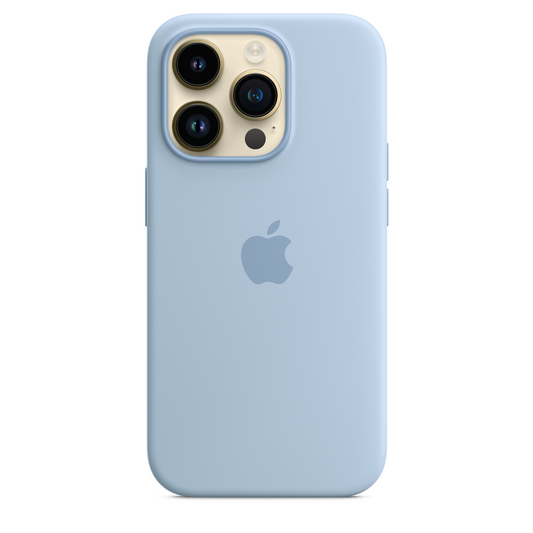iPhone 14 Original Liquid Silicon Case With Magsafe IC Working (Animation) - Sky Blue