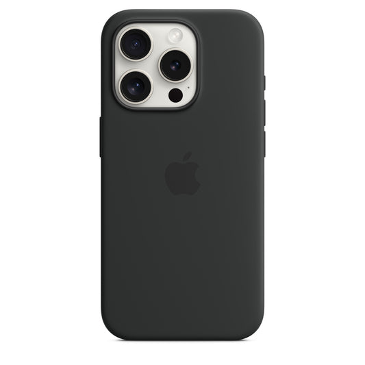 iPhone 15 Pro Max Original Silicone Case With IC Working - Black
