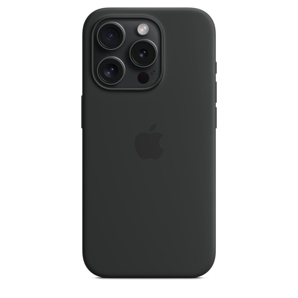 iPhone 15 Pro Original Silicone Case With IC Working -Black