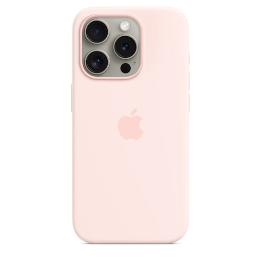 iPhone 15 Pro Max Original Silicone Case With IC Working - Pink