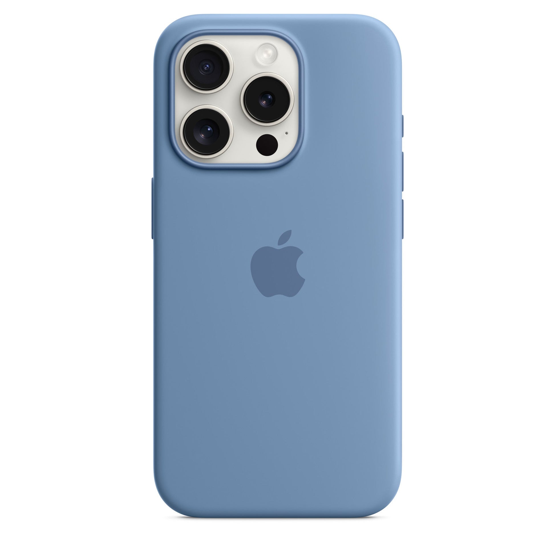 iPhone 15 Pro Max Original Silicone Case With Magsafe (IC Animation Working) - Winter Blue
