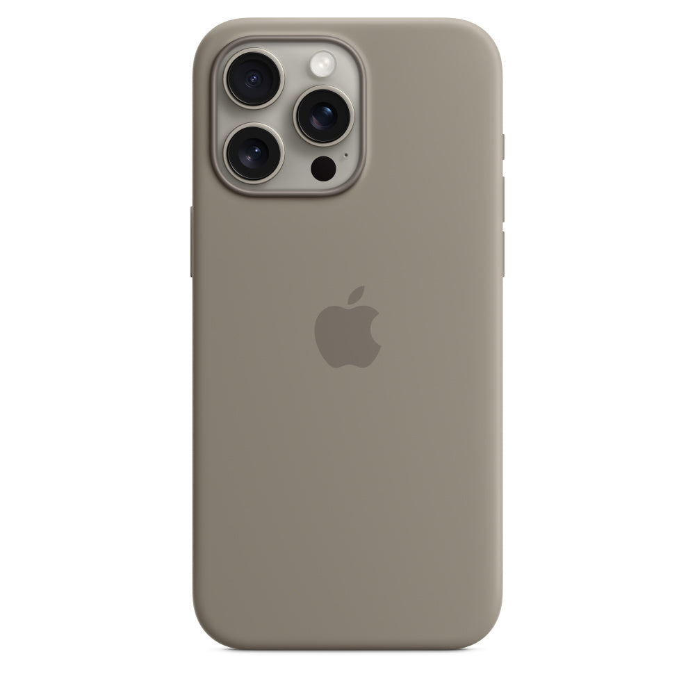 iPhone 15 Pro Max Original Silicone Case With IC Working - Grey