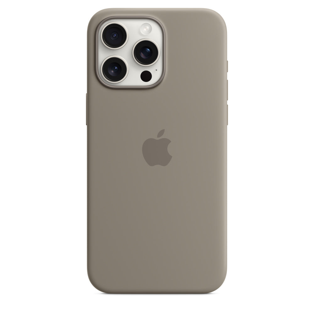 iPhone 15 Pro Max Original Silicone Case With IC Working - Grey