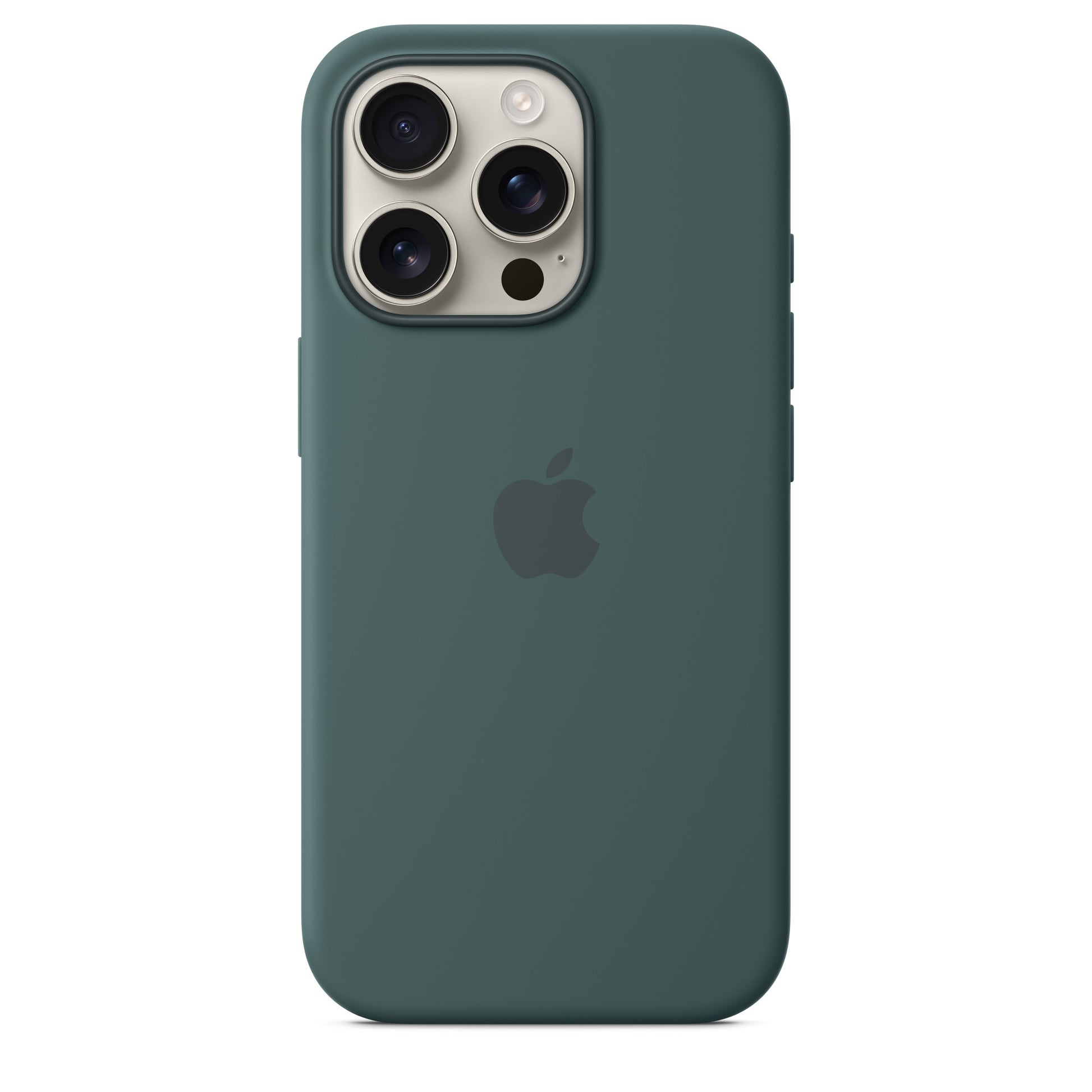 iPhone 16 Pro Silicon Magsafe Case with IC Working Animation) - Lake Green