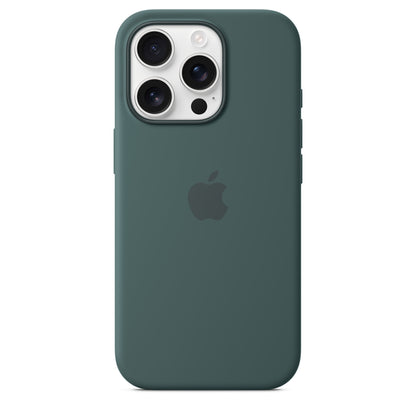 iPhone 16 Pro Silicon Magsafe Case with IC Working Animation) - Lake Green