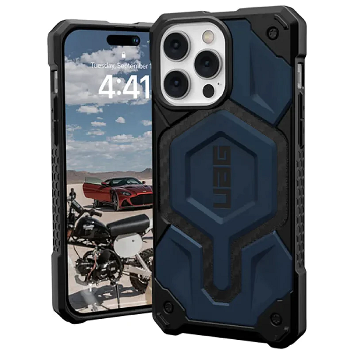iPhone 15 UAG Monarch Pro Mag-Safe Slim Fit Rugged Protective Case Cover- Blue