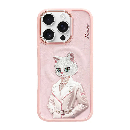 iPhone 16 Pro Max Nimmy Fashion Series 3D Embroidery Case with Magsafe - Pink