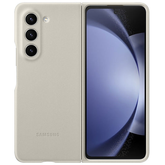 Samsung Galaxy Z Fold5 Leather Case, Eco Slim Fit Leather Back Cover - Off White
