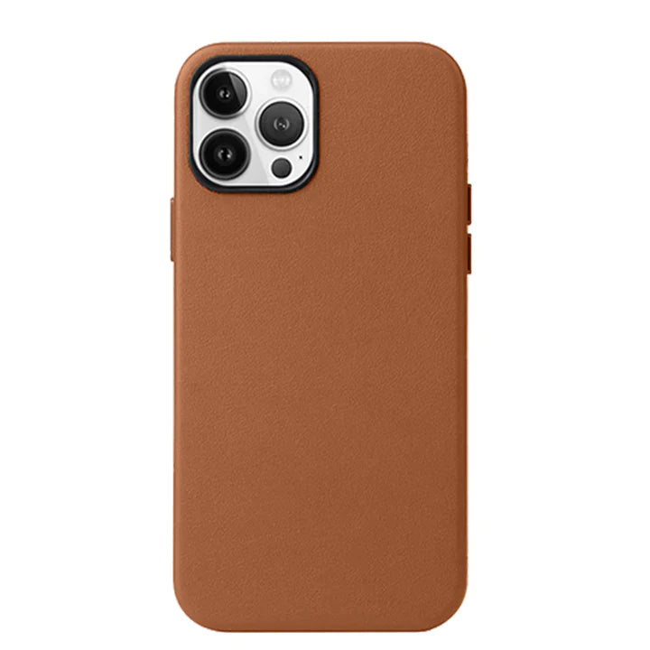 iPhone 14 Pro Max Genuine Leather Case - Brown