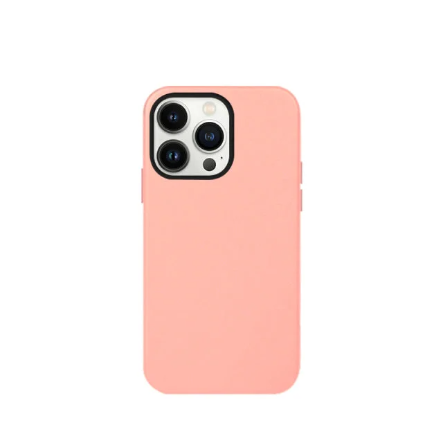 K-doo iPhone 15 Leather Case Back Cover- Pink