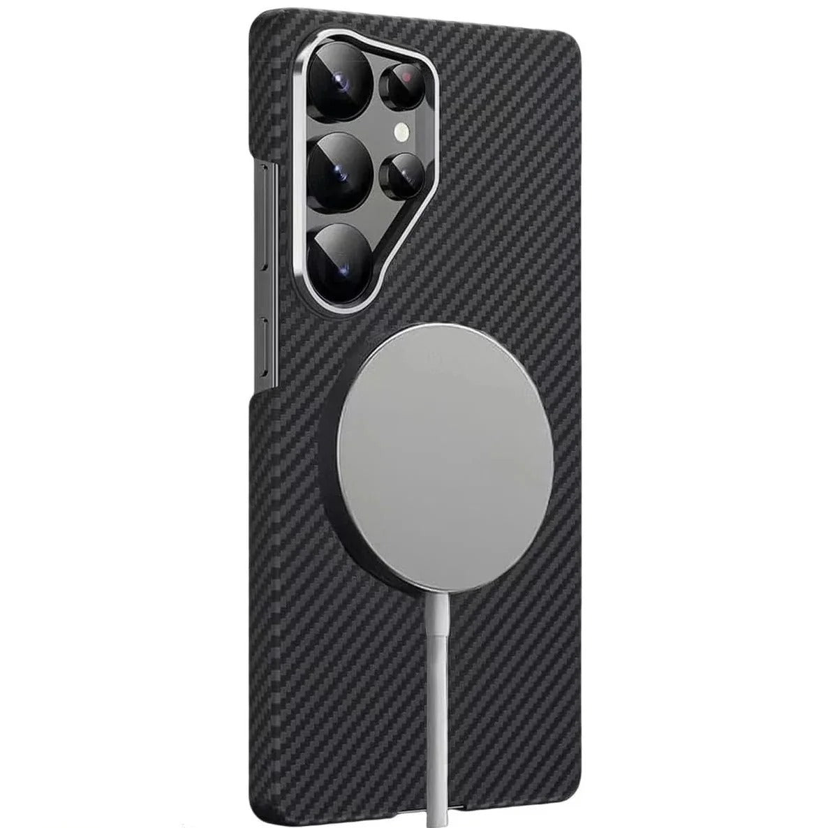 Samsung Galaxy S26 Ultra Carbon Fiber Case,  Slim Thin Lightweight Minimalist Magsafe Case - Black