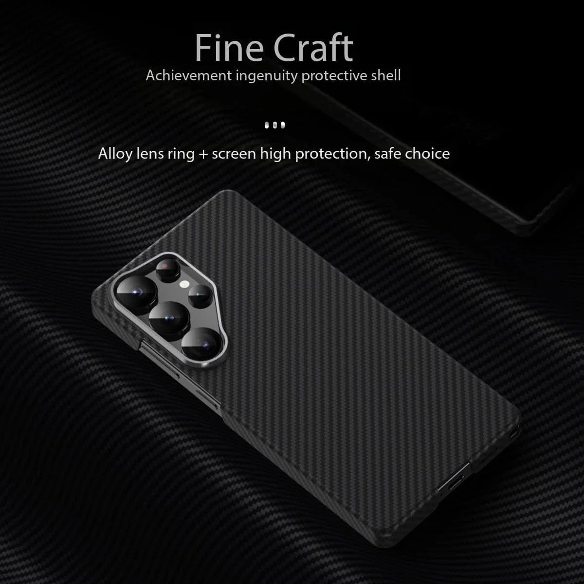Samsung Galaxy S26 Ultra Carbon Fiber Case,  Slim Thin Lightweight Minimalist Magsafe Case - Black