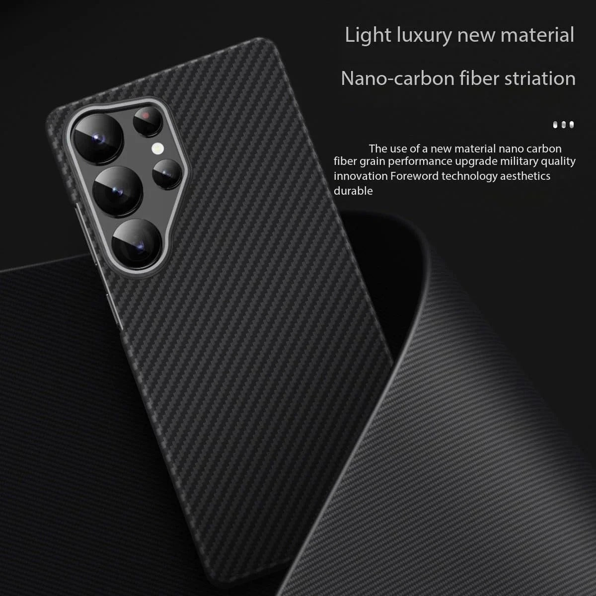 Samsung Galaxy S26 Ultra Carbon Fiber Case,  Slim Thin Lightweight Minimalist Magsafe Case - Black