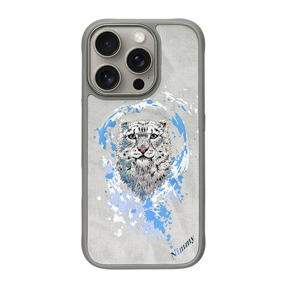 iPhone 16 Pro max Original Nimmy Dazzling Series Snow Leopard 360° Protection Creative Magsafe Case - White