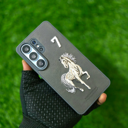 Samsung Galaxy S26 Ultra Boris Series 3D Horse Embroidery PU Leather Case