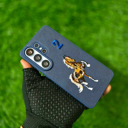 Samsung Galaxy S26 Ultra Boris Series 3D Horse Embroidery PU Leather Case