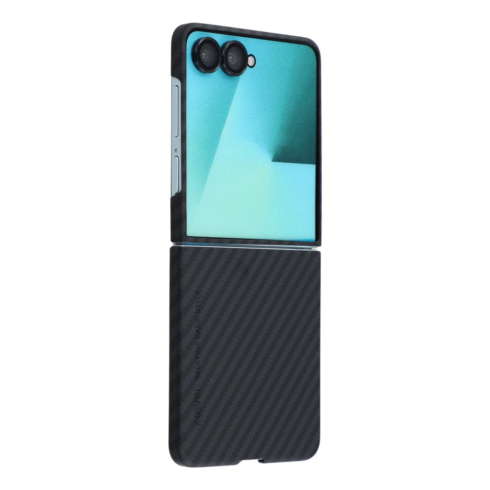 Samsung Z Flip8 X-Level Carbon Case, Ultra-thin Lightweight Aramid Fiber Cover - Black