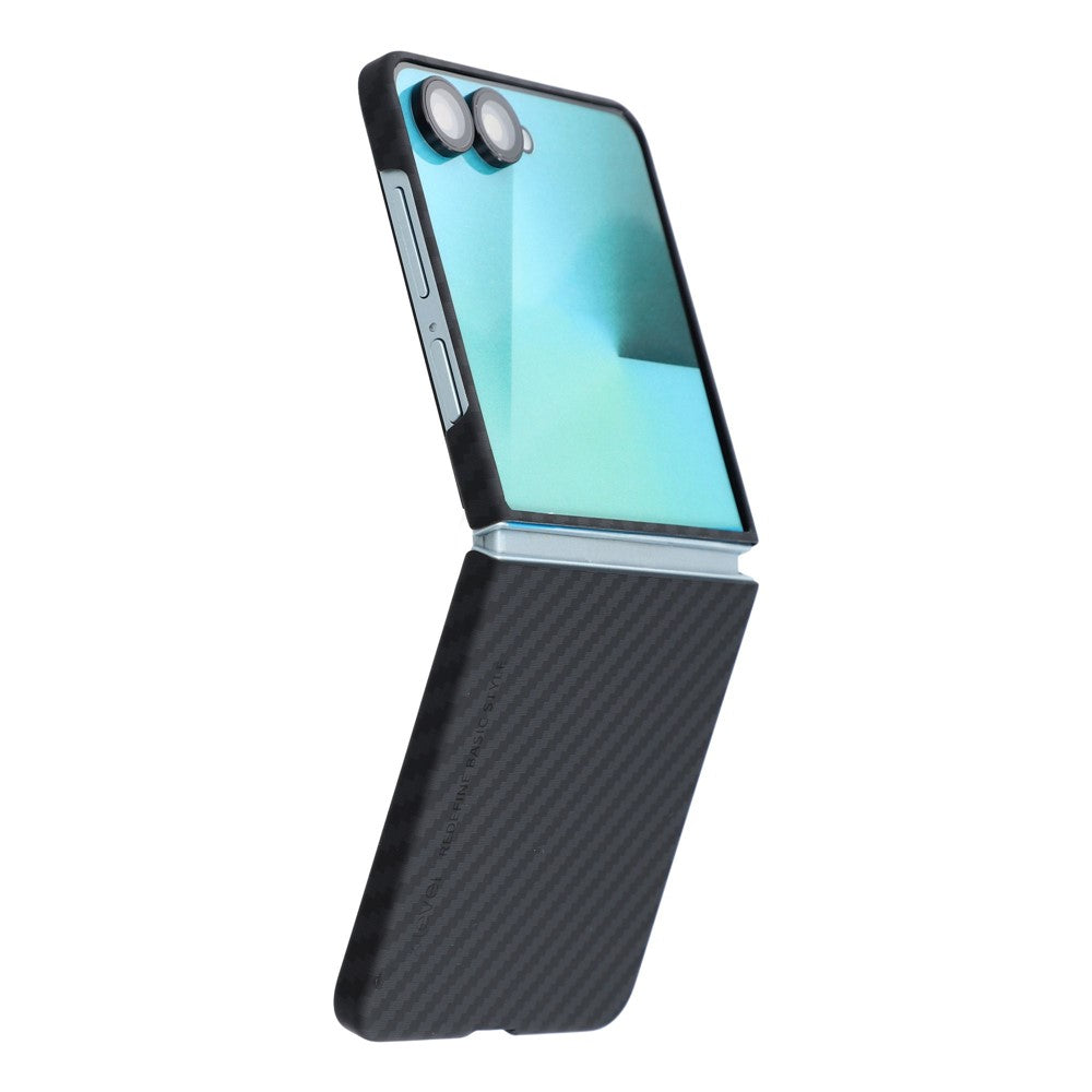 Samsung Z Flip8 X-Level Carbon Case, Ultra-thin Lightweight Aramid Fiber Cover - Black