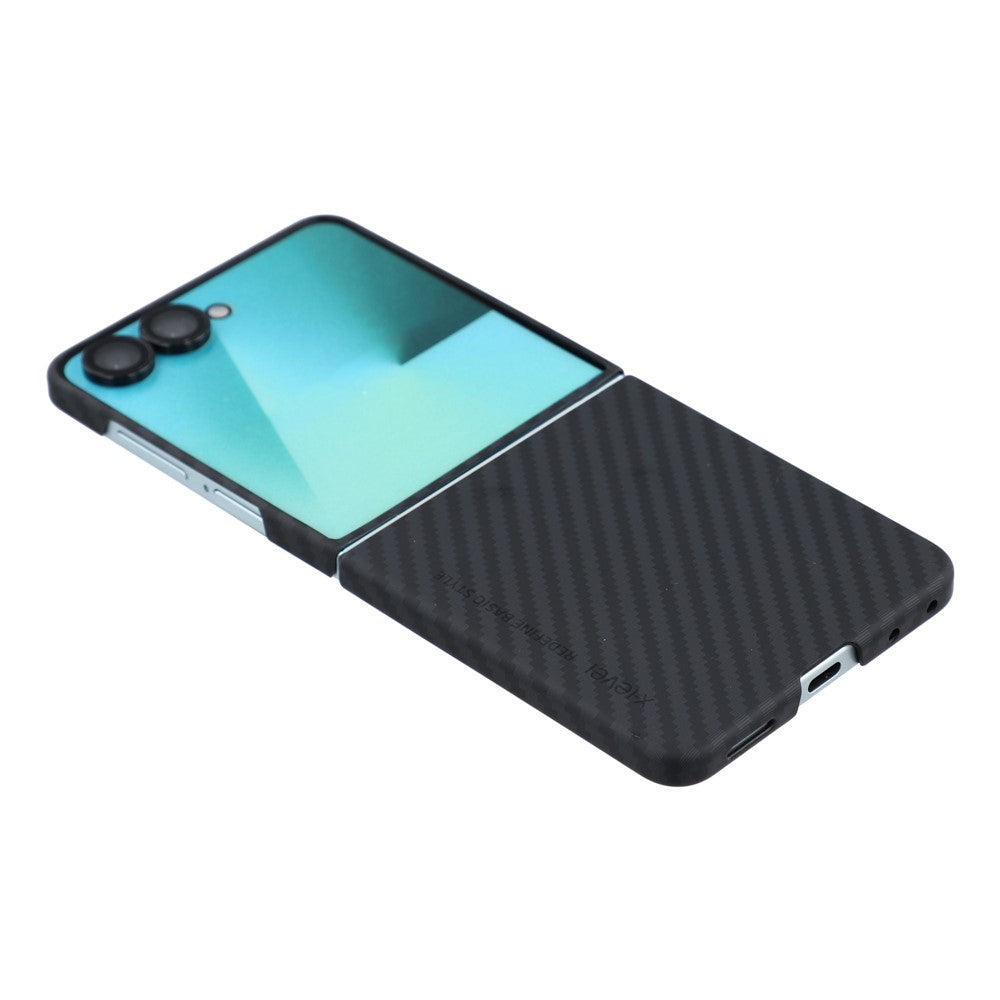 Samsung Z Flip8 X-Level Carbon Case, Ultra-thin Lightweight Aramid Fiber Cover - Black