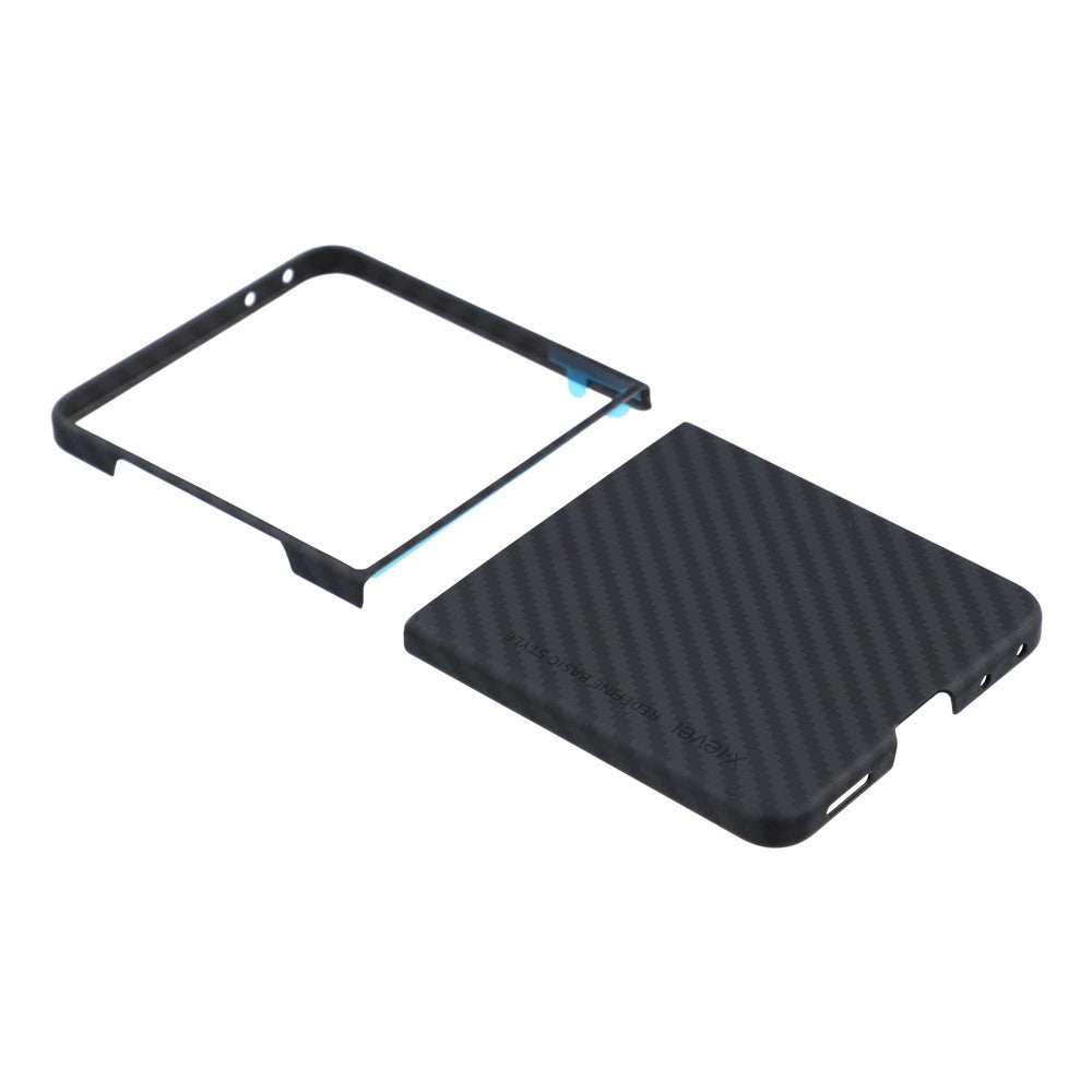 Samsung Z Flip8 X-Level Carbon Case, Ultra-thin Lightweight Aramid Fiber Cover - Black