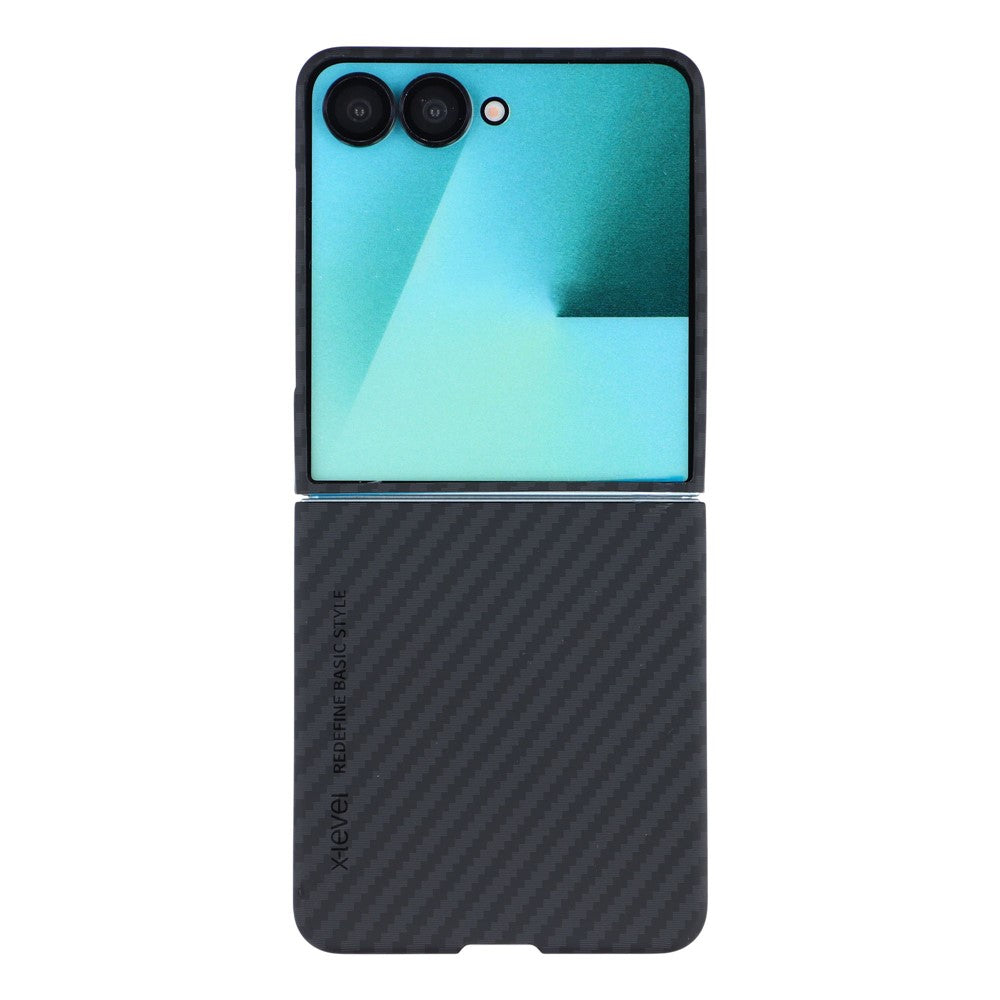 Samsung Z Flip8 X-Level Carbon Case, Ultra-thin Lightweight Aramid Fiber Cover - Black